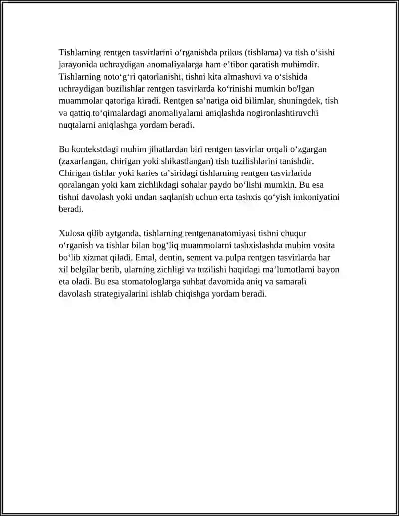 Tishlarning rentgenanatomiyasi 4