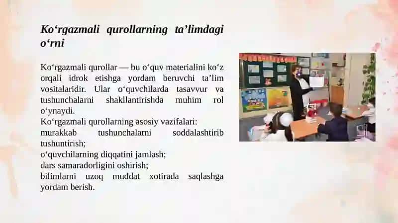 Namunaviy darslar uchun ko’rgazmali qurollar tayyorlash va didaktik materiallar to’plash 4