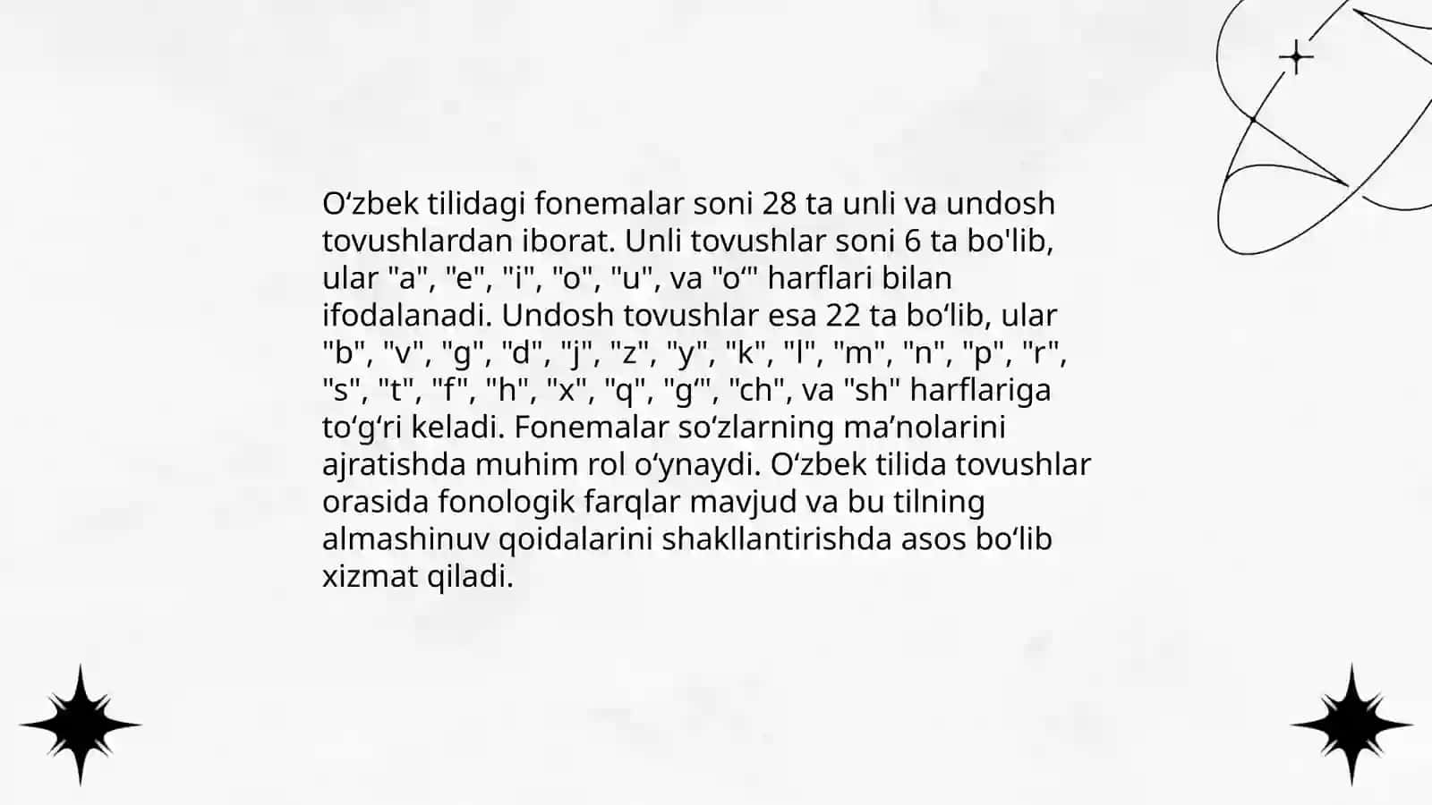 O'zbek tilining fonetik-fonologik va leksik sathi 4