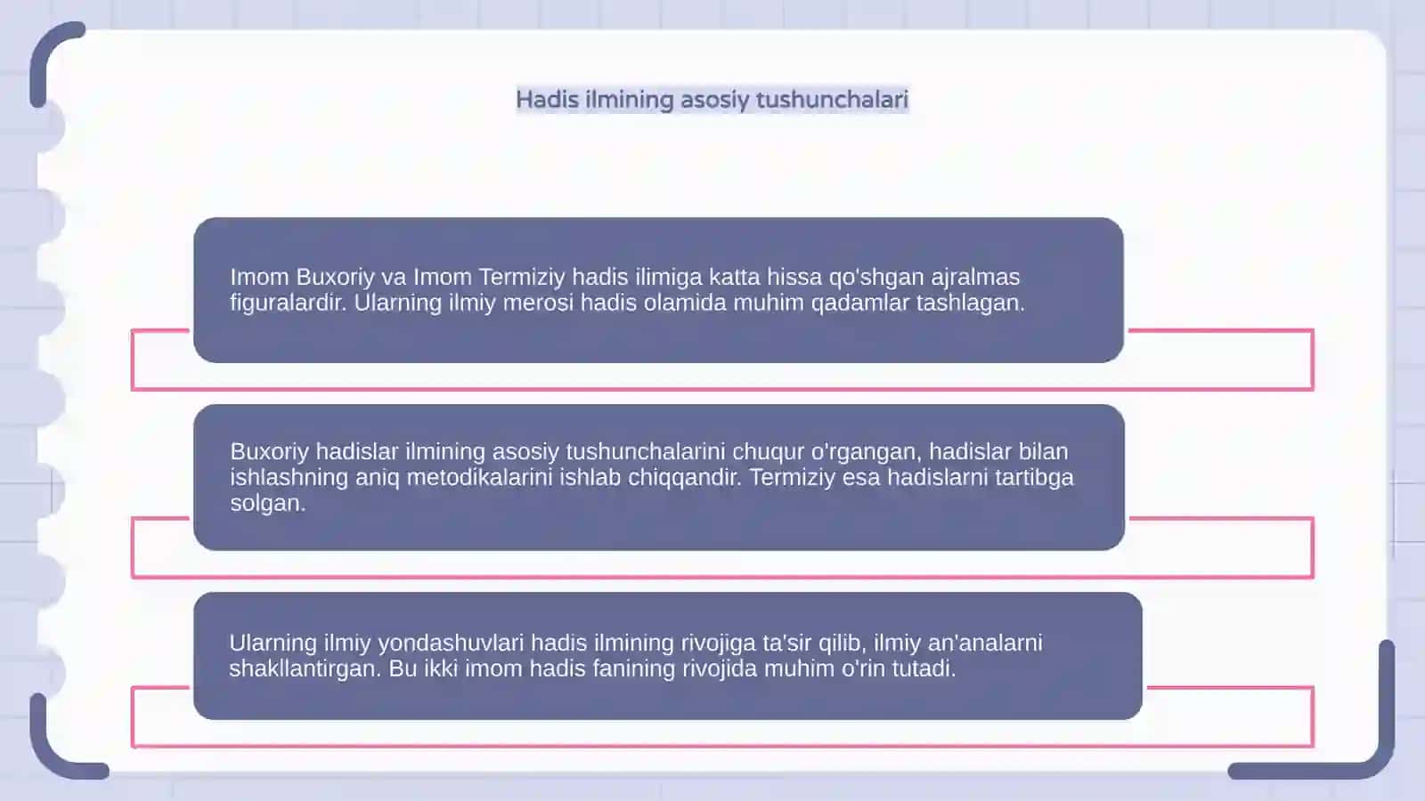 Imom Buxoriy va Imom Termiziyning hadis ilmiga qoʻshgan hissalarini qiyosiy tahlili 4