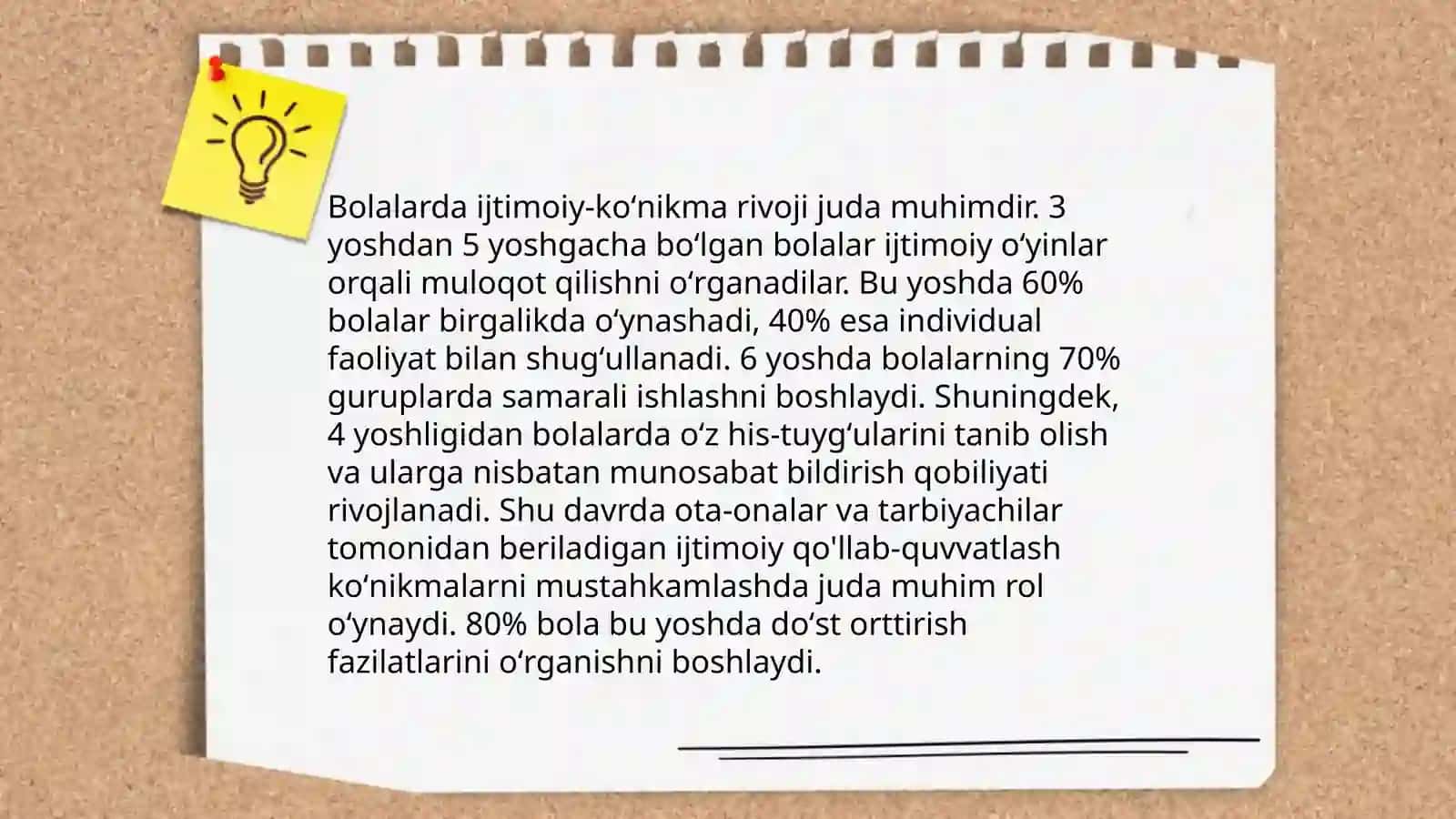Taʼlim muhitida bolalarning rivojlanish bosqichlari olalarning 4