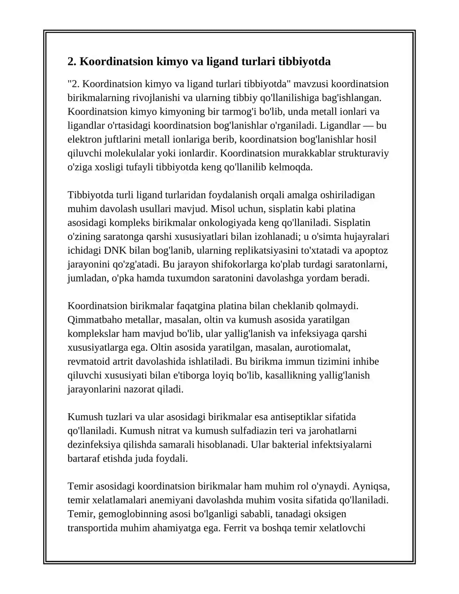 KOMPLEKS BIRIKMALAR VA ULARNING TIBBIYOTDAGI AHAMIYATI 4