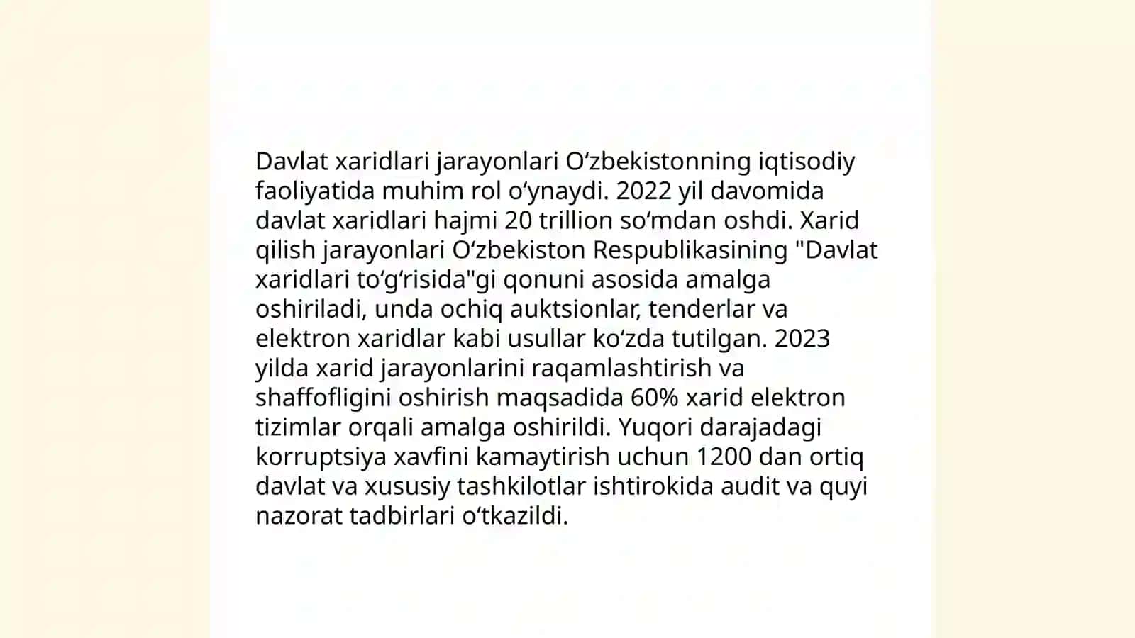 Davlat xaridlarini tashkil etish modellari va shakillari 4