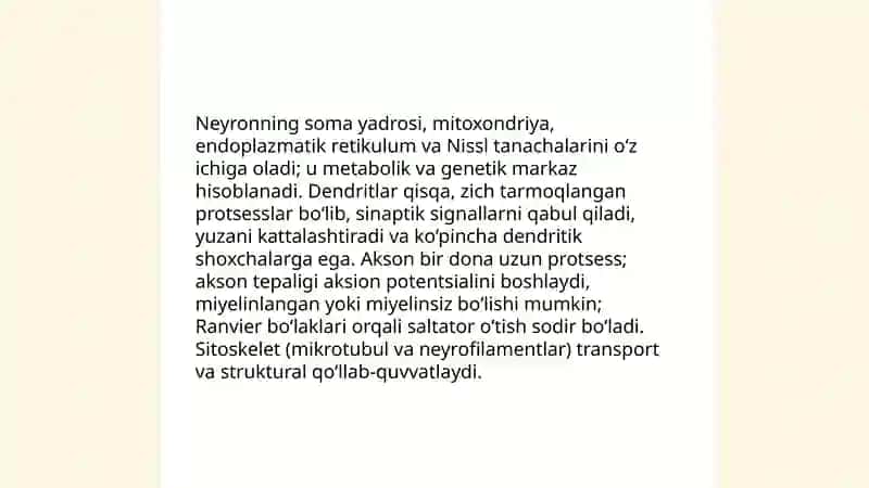 Nerv toʻqimasining tarkibi va hujayralari 4