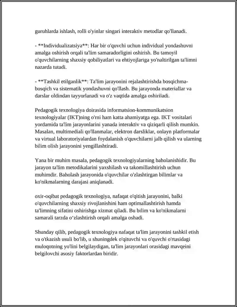 PEDAGOGIK OLIMLARNING “PEDAGOGIK TEXNOLOGIYA” TUSHUNCHASIGA TA’RIFLARI 4