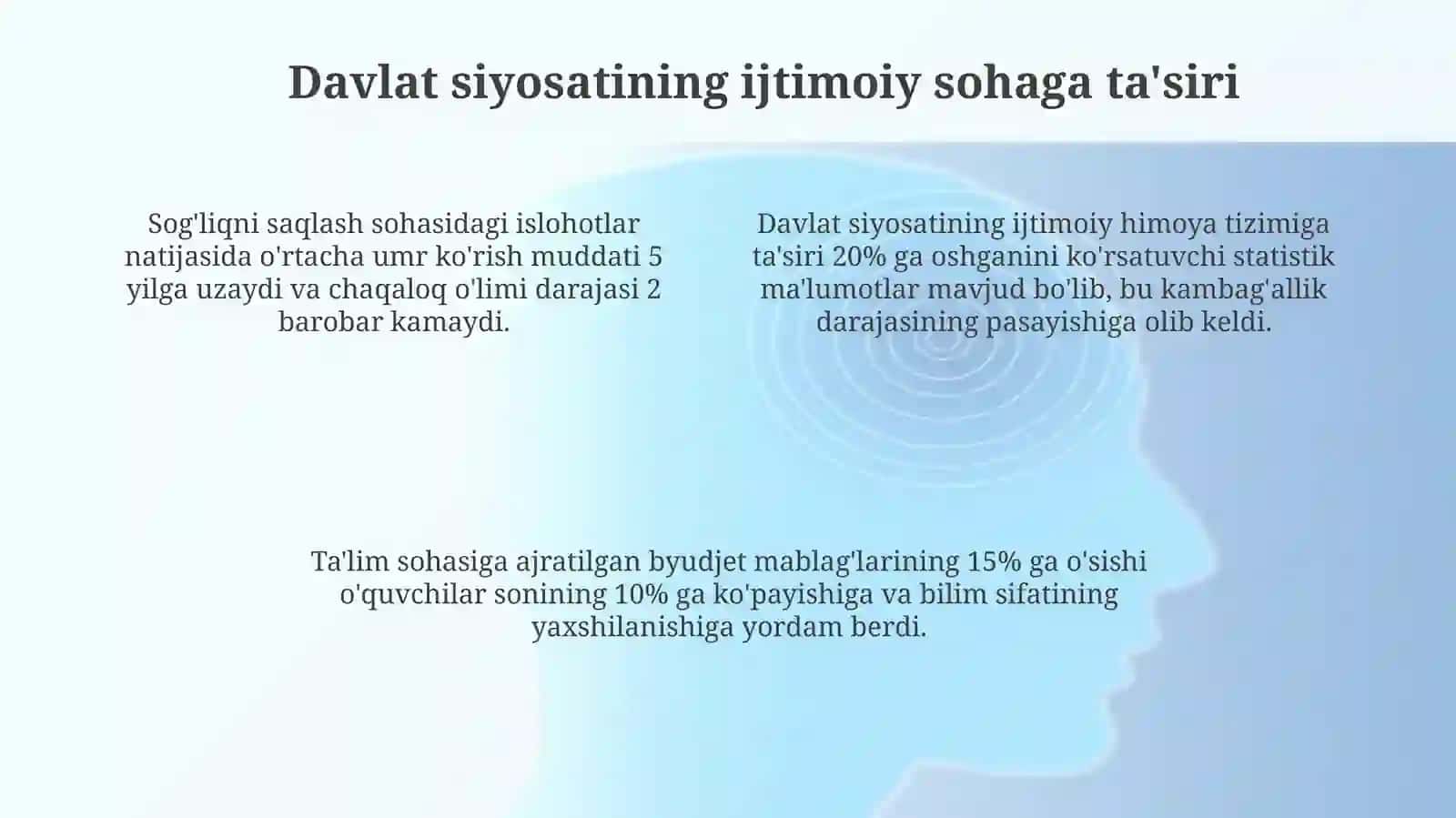 Jamiyatning ijtimoiy sohasini rivojlantirishda davlat siyosati 4