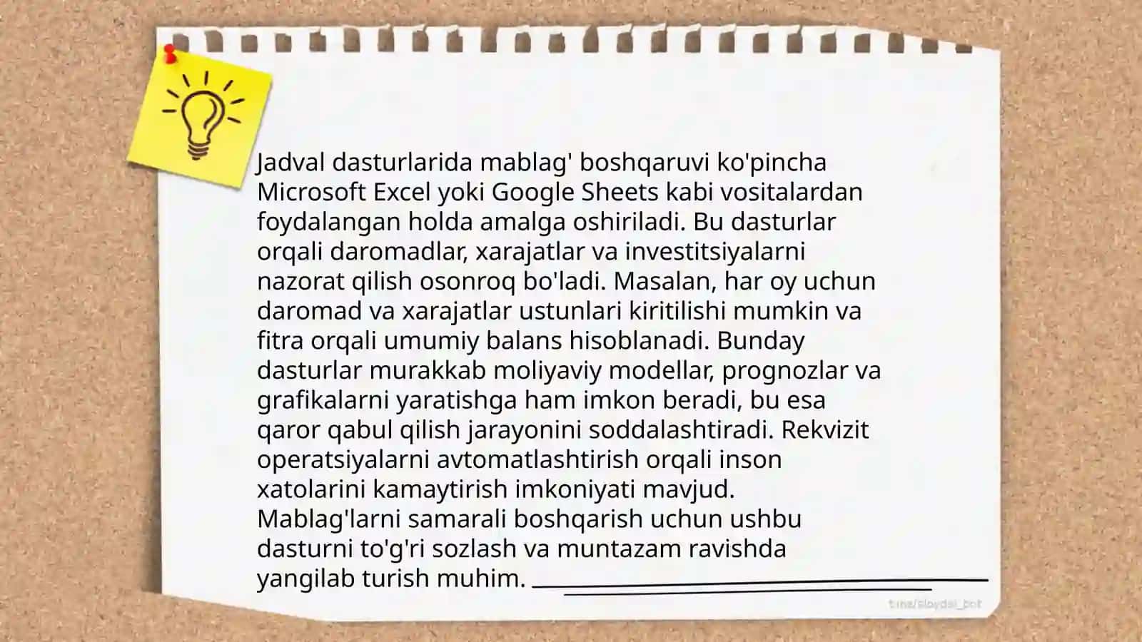 Jadval redaktorlarda iqtisodiy analiz usullari 4
