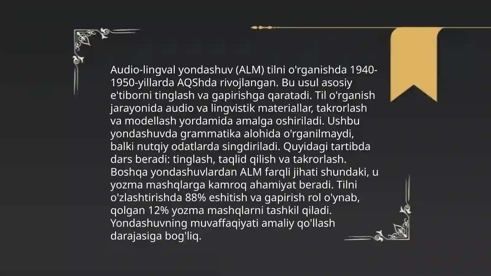 Chet tiliga o’rgatish usullari 4