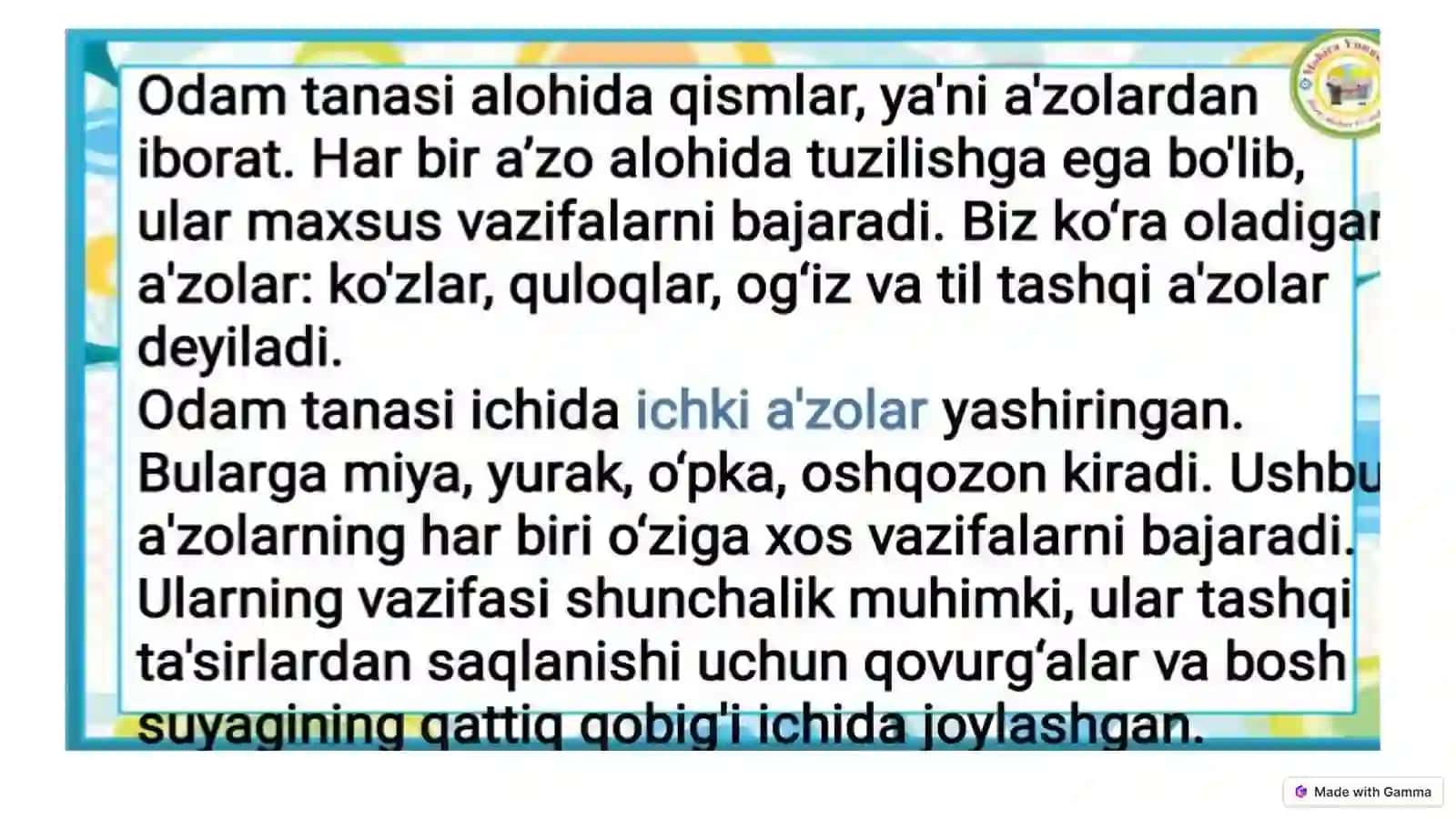 Inson va uning sogʻligʻi: Barkamol Hayot Yoʻli 4