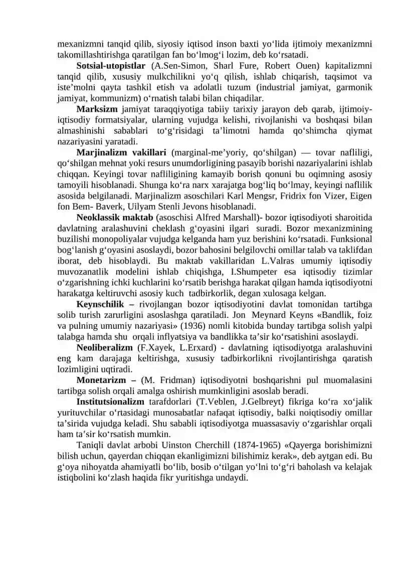 IQTISODIY TA’LIMOTLAR TARIXI FANINING PREDMETI VA O‘RGANISH USULI 4