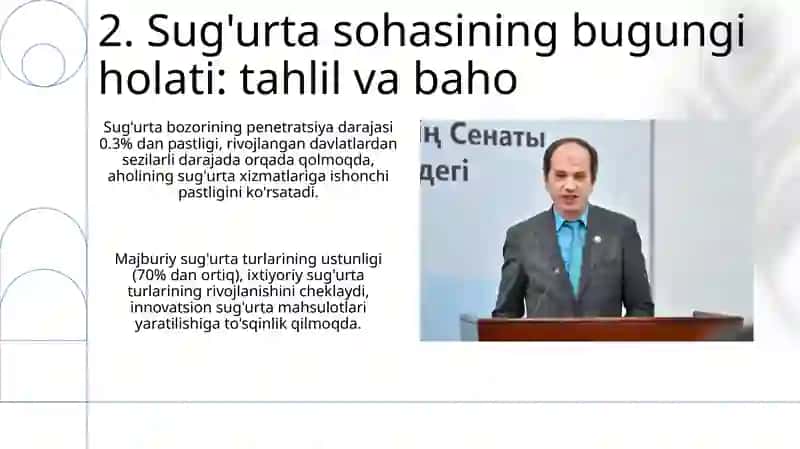 Sug'urta sohasini rivojlantirishning ustuvor yo'nalishlari 4