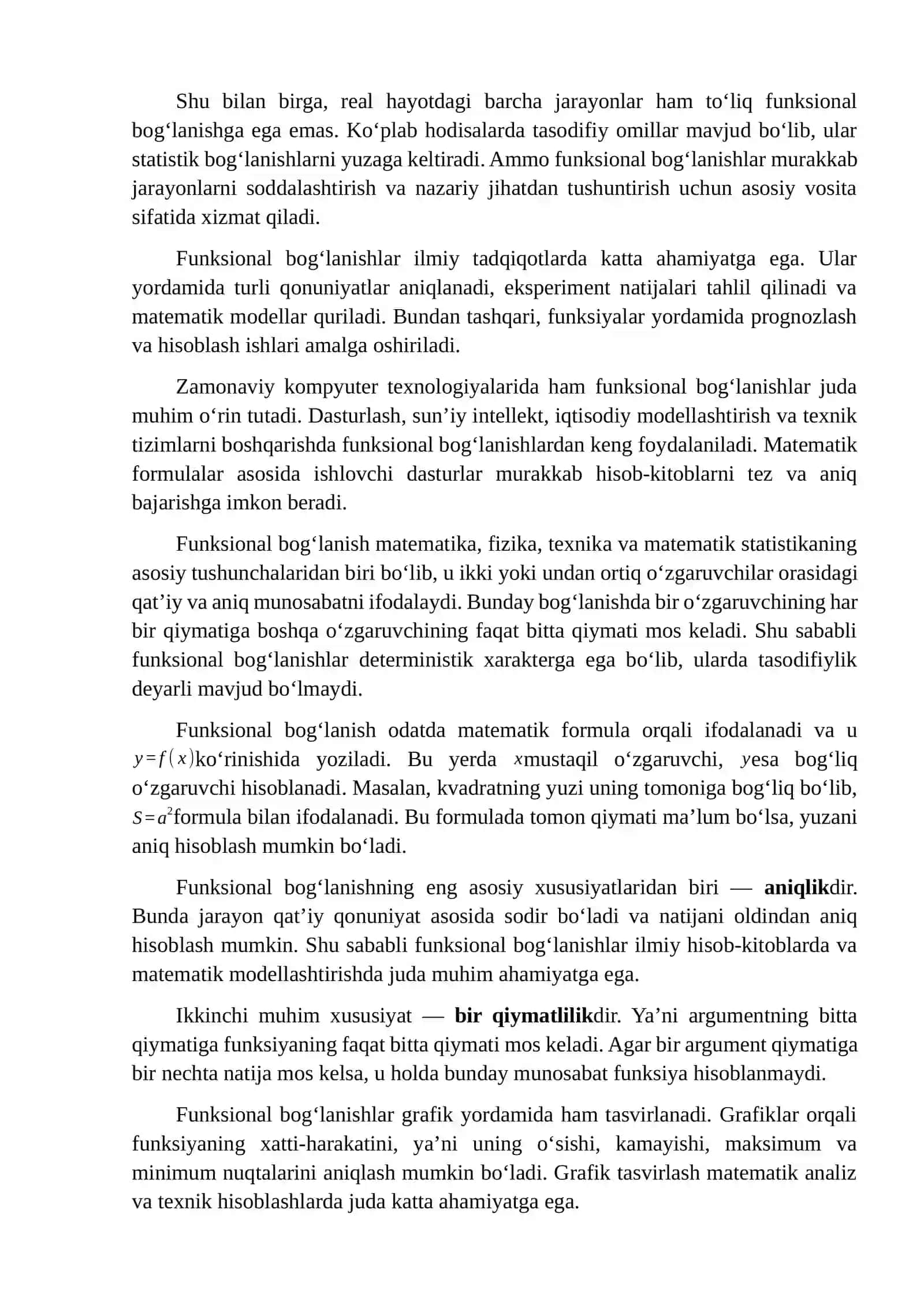 Funktsional, statistik va korrelyatsion bog‘lanishlar 4