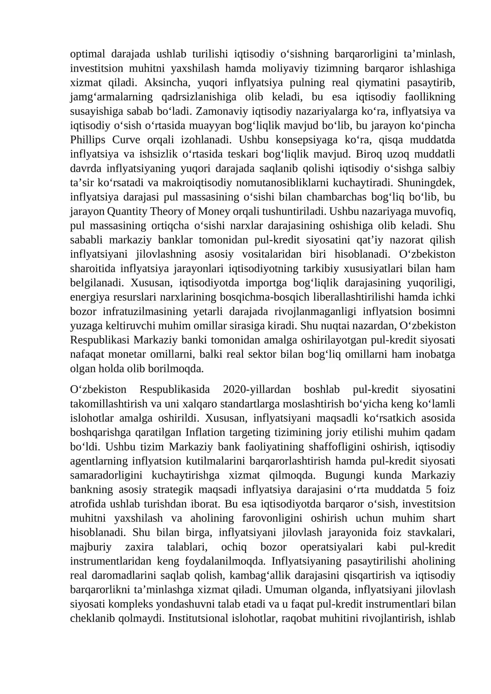 IQTISODIYOT NAZARYASI FANIDAN KURS ISHI 4