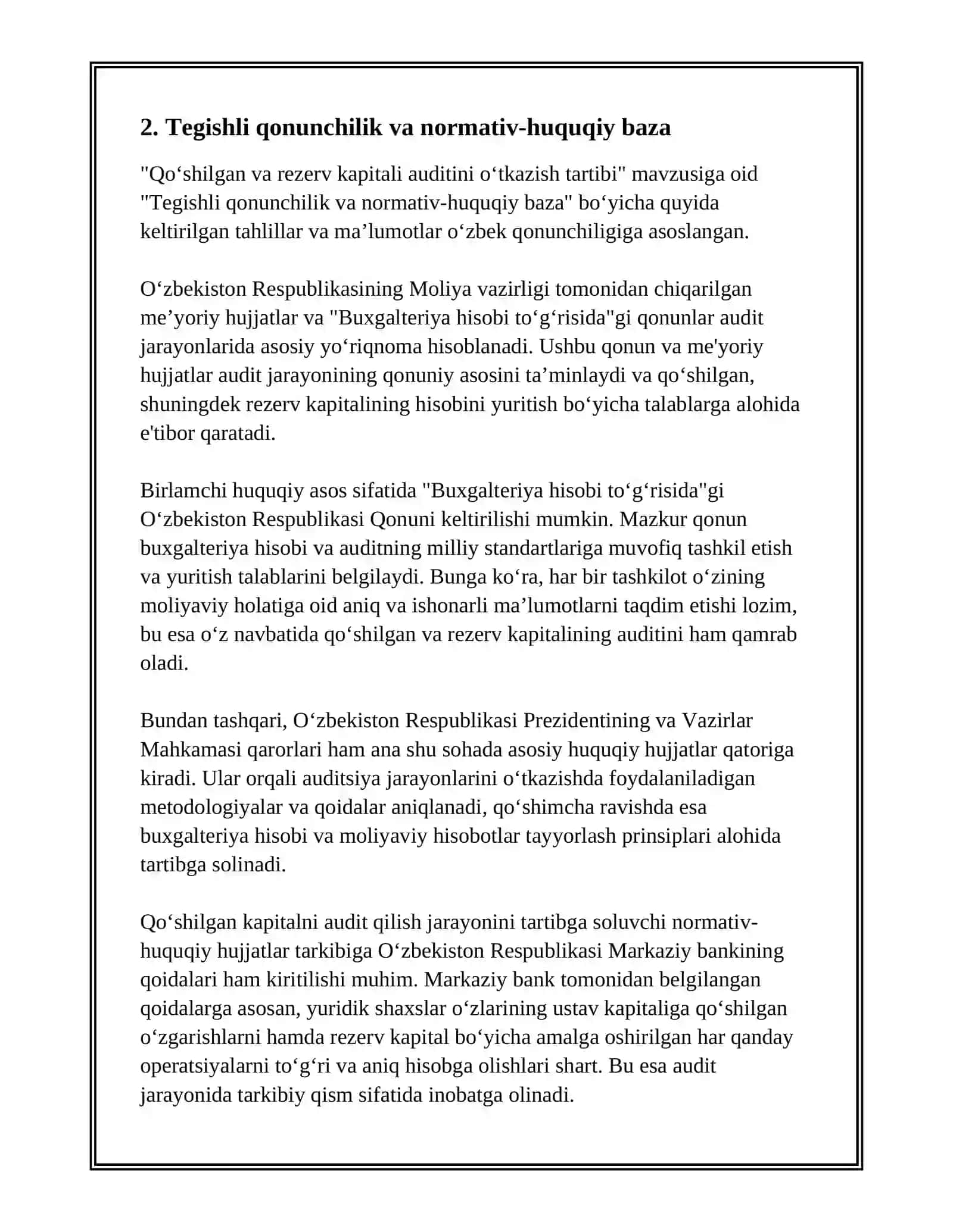 Qo‘shilgan va rezerv kapital auditini o‘tkazish tartibi 4