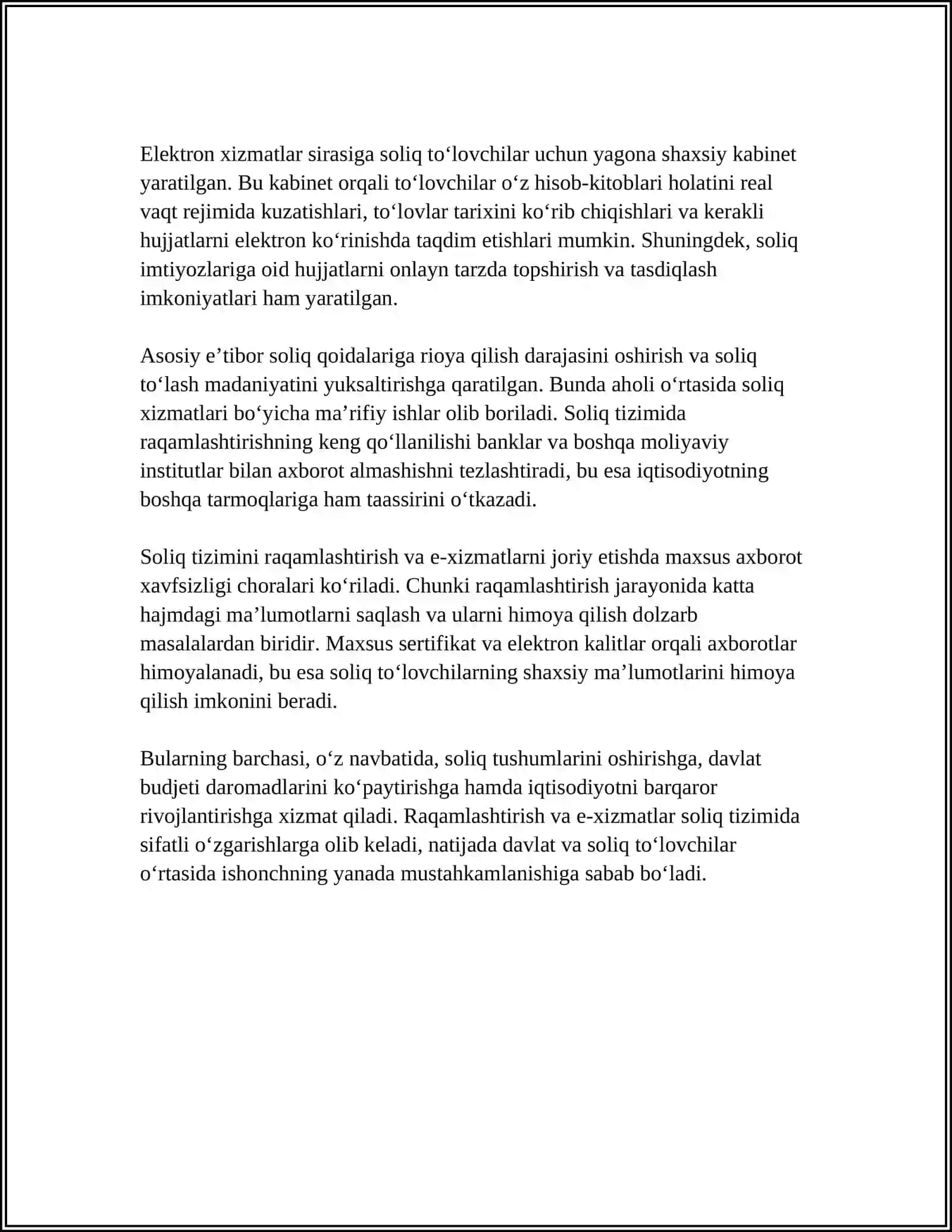 SOLIQ TIZIMINI TAKOMILASHTIRISHNING ZAMONAVIY YONALISHLARI 4
