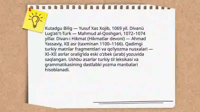 Eski oʻzbek yozuvida yozilgan turkiy asarlar xronologiyasi 4