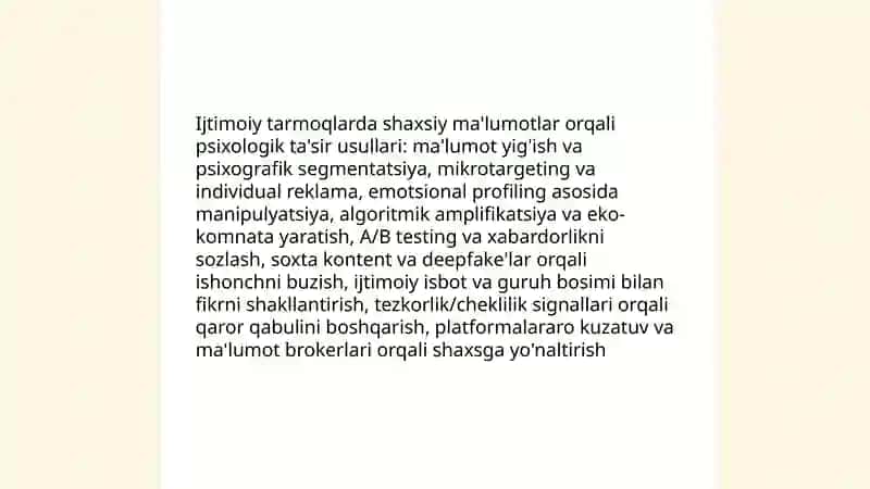 Shaxsga yoʻnaltirilgan axborot psixalagik diniy va madaniy tahdid 4