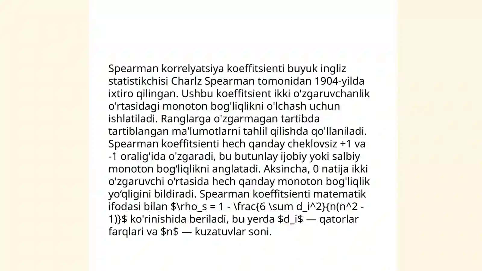 Spirmen rang korrelyatsiya koeffitsienti 4