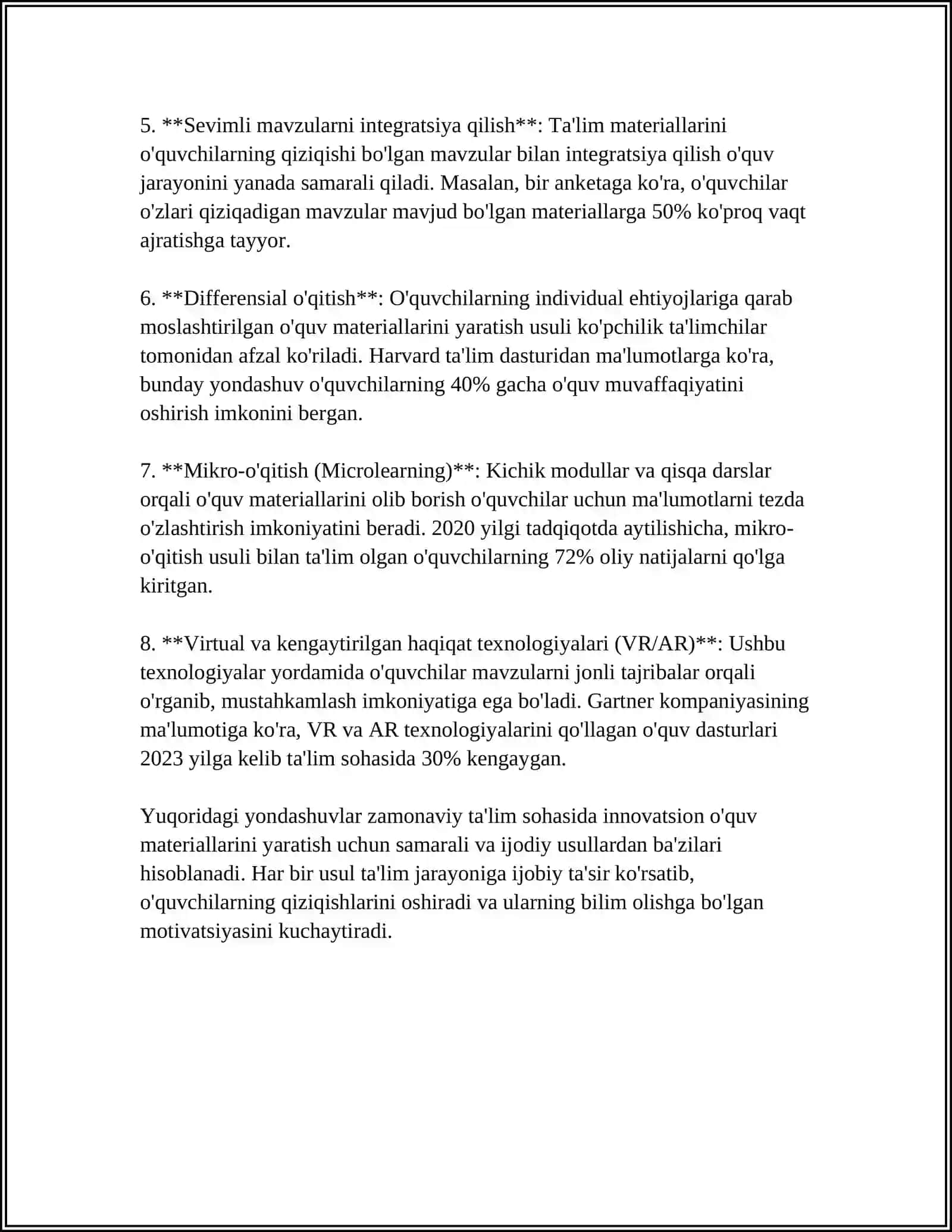 OʻQUV MATERIALLARINI TAYYORLASHGA KREATIV YONDASHUV 4
