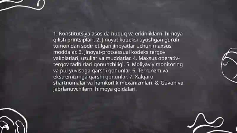 Uyushgan guruh tomonidan sodir etilgan jinoyatlarni tergov qilish 4