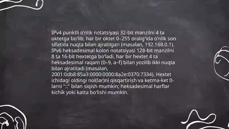 IP manzillash: IPv4 va IPv6 farqlari 4