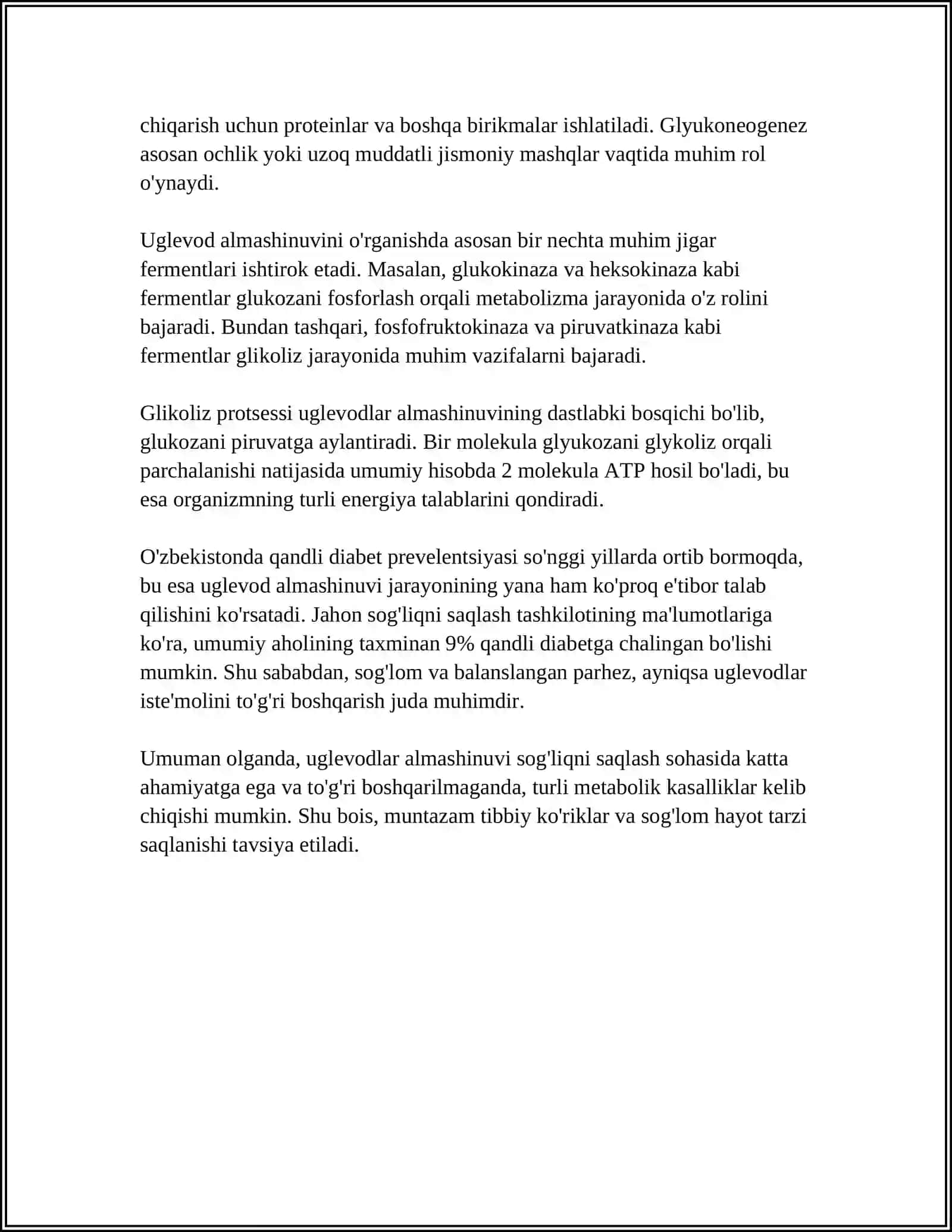 Uglevodlar Almashinuvi va Funksiyalari 4