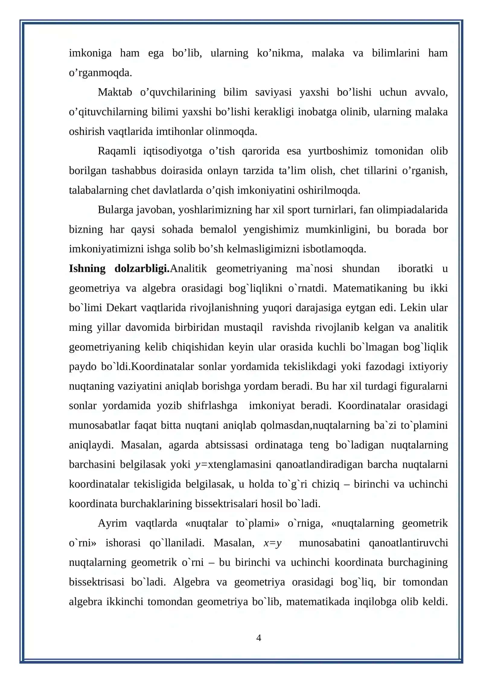 Tekislikning affin reperdagi turli tenglamalari 4