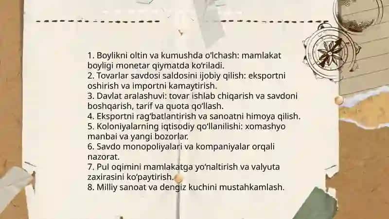 Ilk merkantilizm taʼlimoti va uning namoyondalari 4