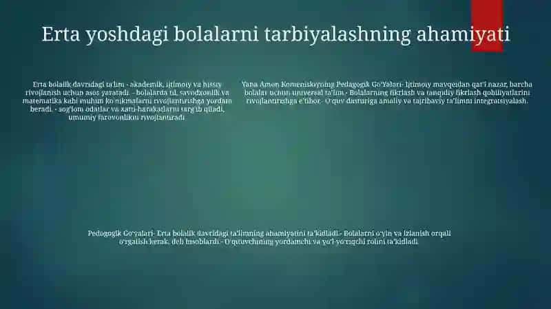 Yana Amon Komeniskiyning Pedogogik GoʻYalari 4