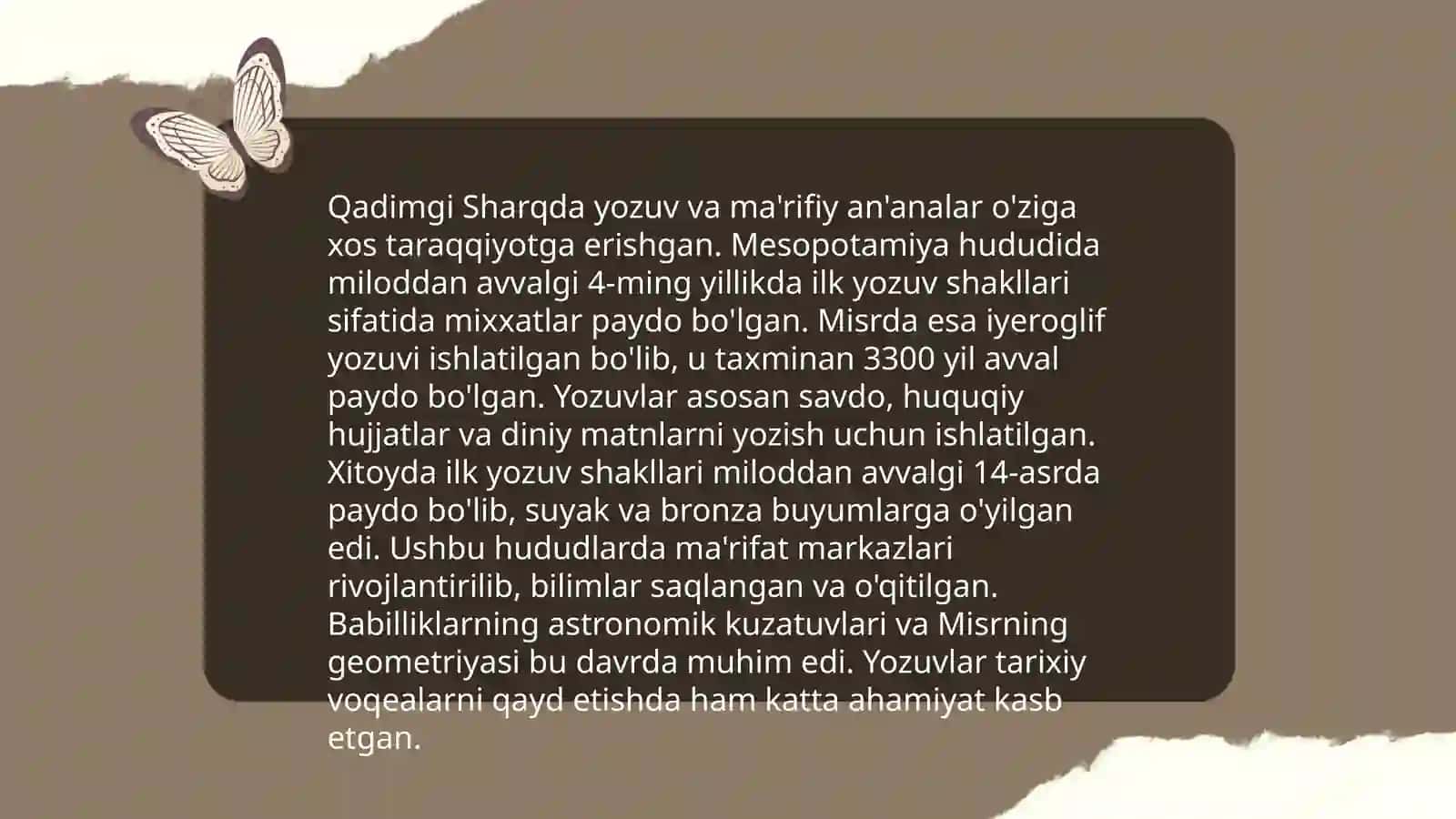 Eng qadimgi yozma yodgorliklarda ta'lim-tarbiya nazariyasi 4