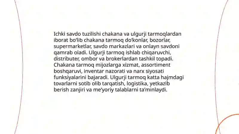 Savdo sanoati tarmog'i tashqi va ichki savdo 4