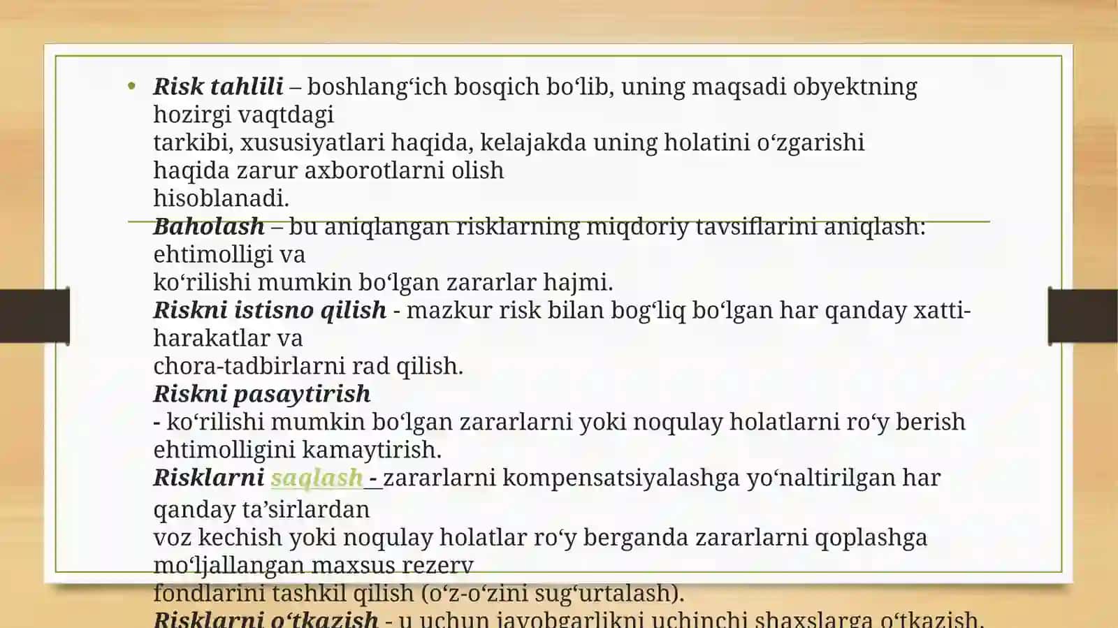 Sug‘urta ishi fanidan taqdimot 4