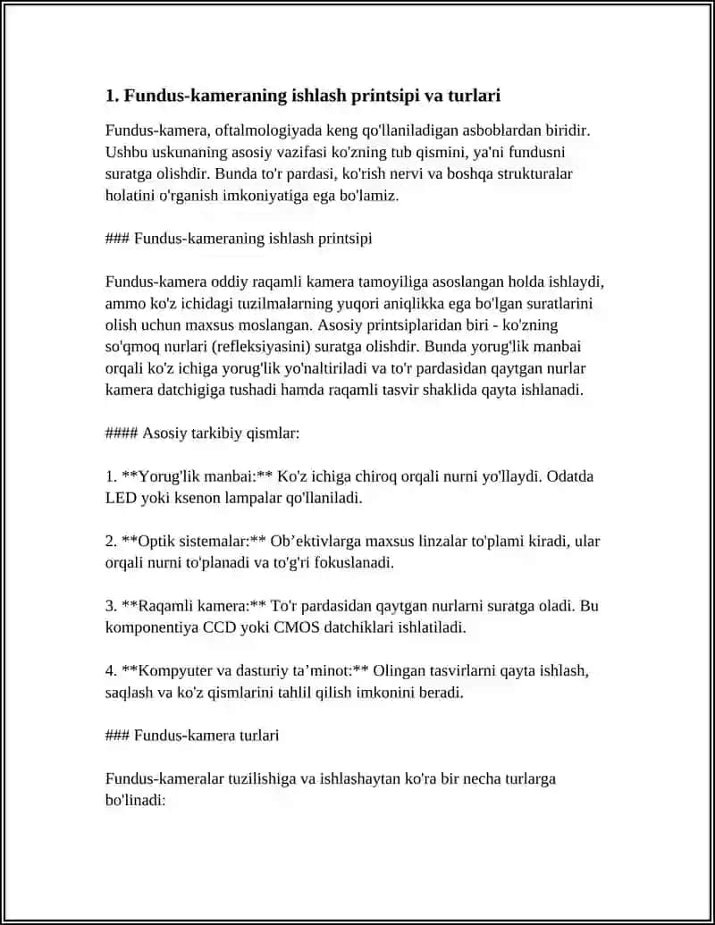 RETINA VA KO'RISH YO'LLARINI TEKSHIRISHDA ZAMONAVIY DIAGNOSTIKA - FUNDUS-KAMERS,AUTOFLYUORESTSENSIYA,OPTIK KOHERENS TOMOGRAFIYA 4