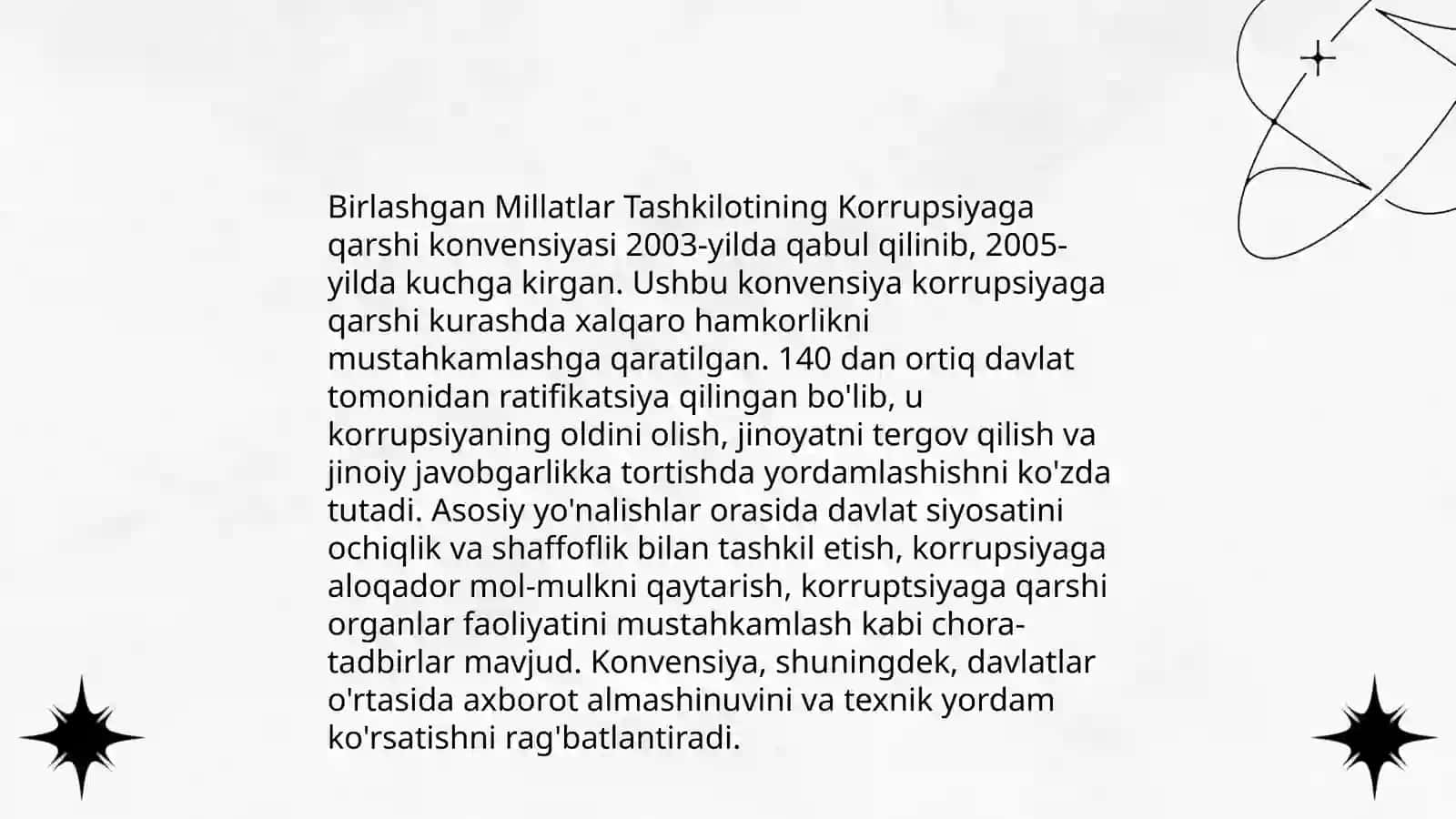 Korrupsiyaga qarshi kurash bo'yicha xalqaro qonunlar va qarorlarning tajribasi 4
