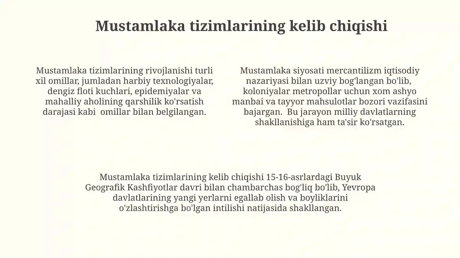 Dunyoda mustamlakahilik tartiboti 4