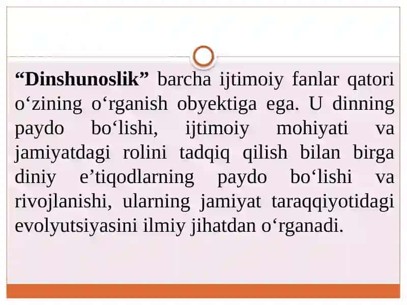 1-Mavzu:Dinshunoslikfaniningpredmetivafunksiyalari 4