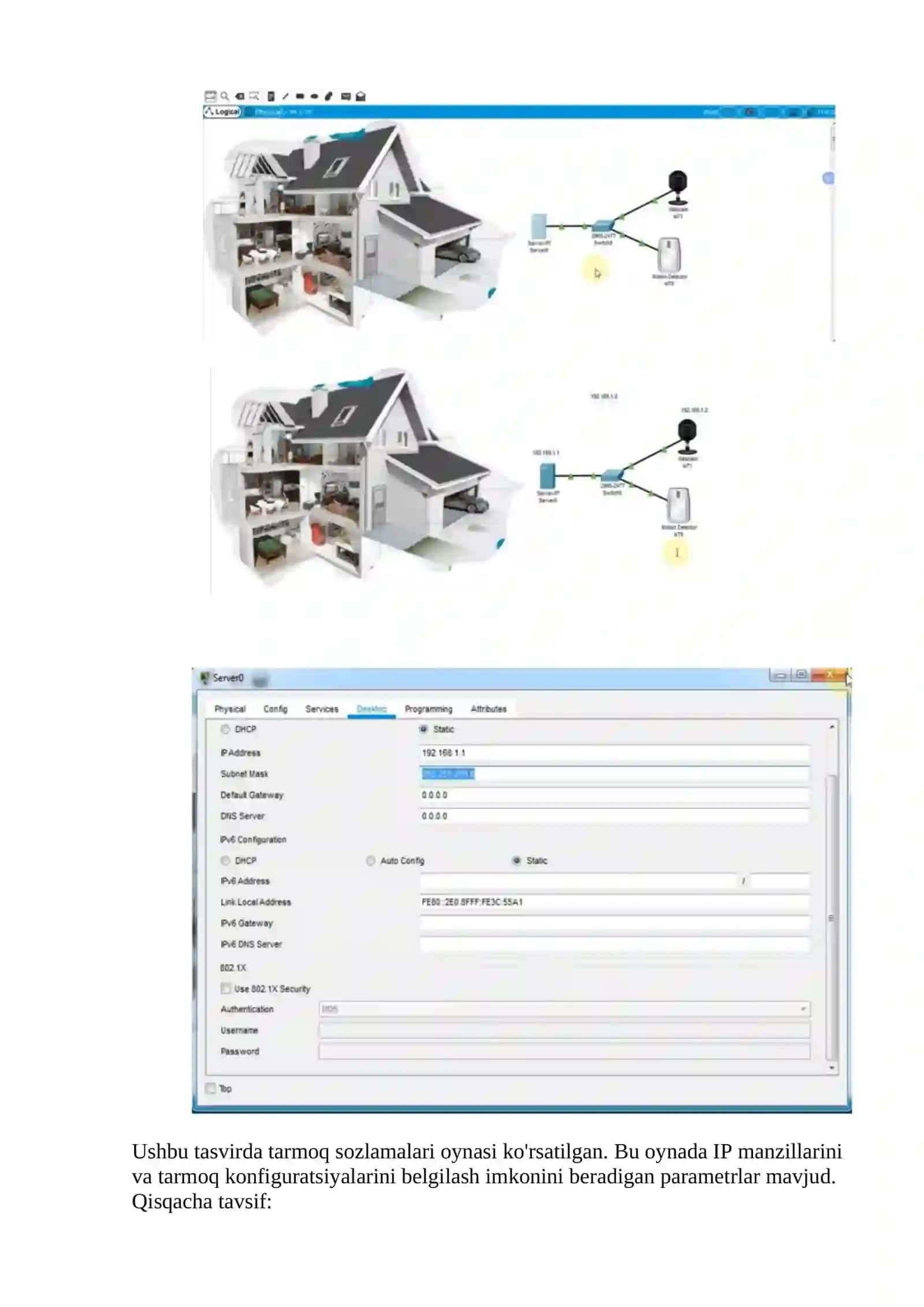 Cisco Packet Tracer dasturi yordamida Internet ashyolari (IoT) 4