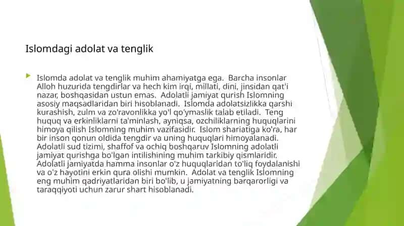 Islomda inson huquq va erkinliklarini ta’minlanishining o’ziga xos jihatlari 4