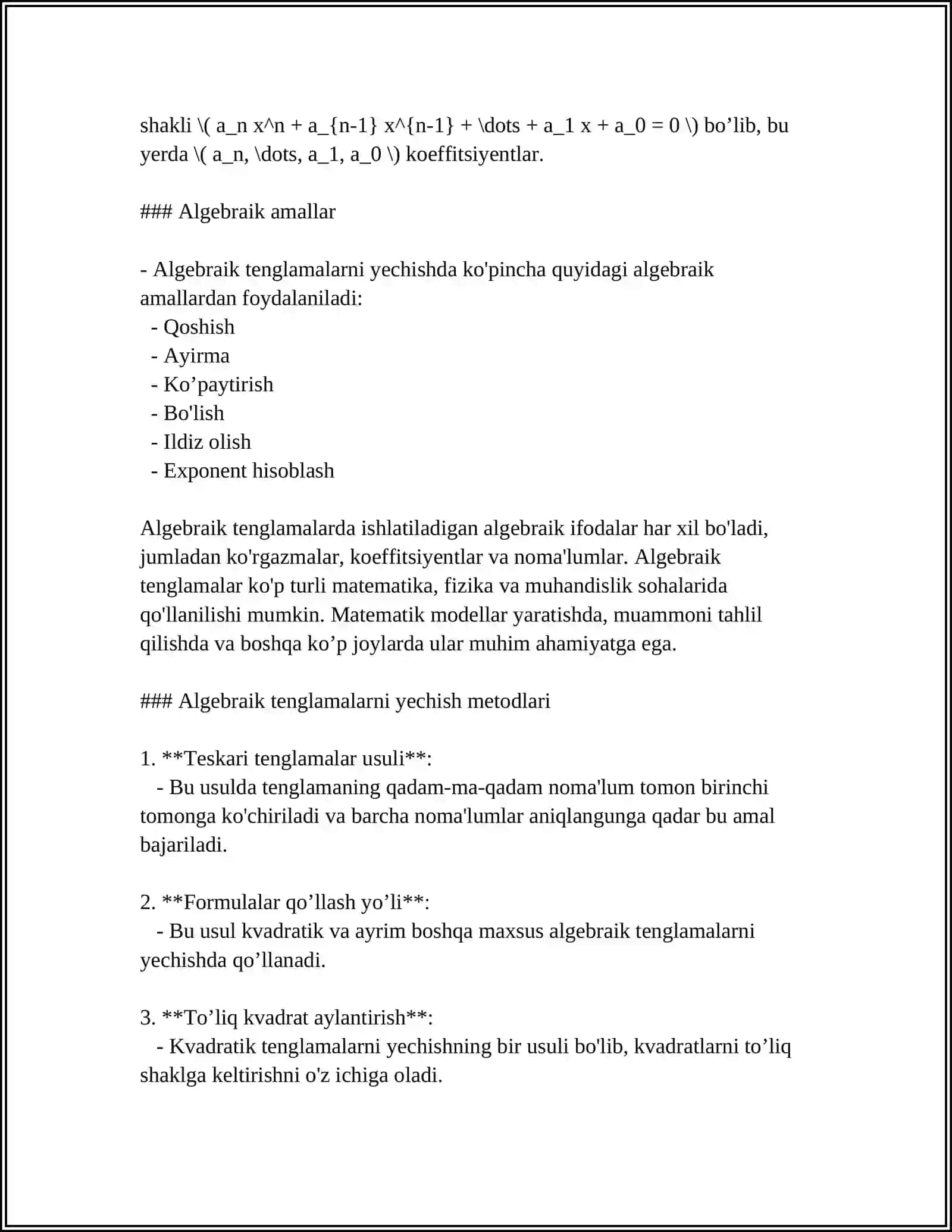 MATEMATIKA 3-MUSTAQIL ISH 4