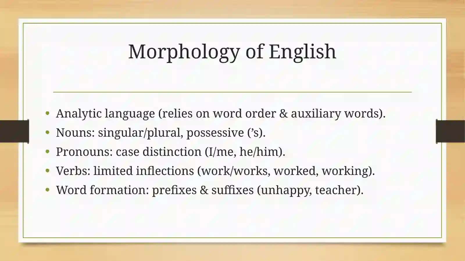 Typology of Morphological Level of English and Native Languages 4