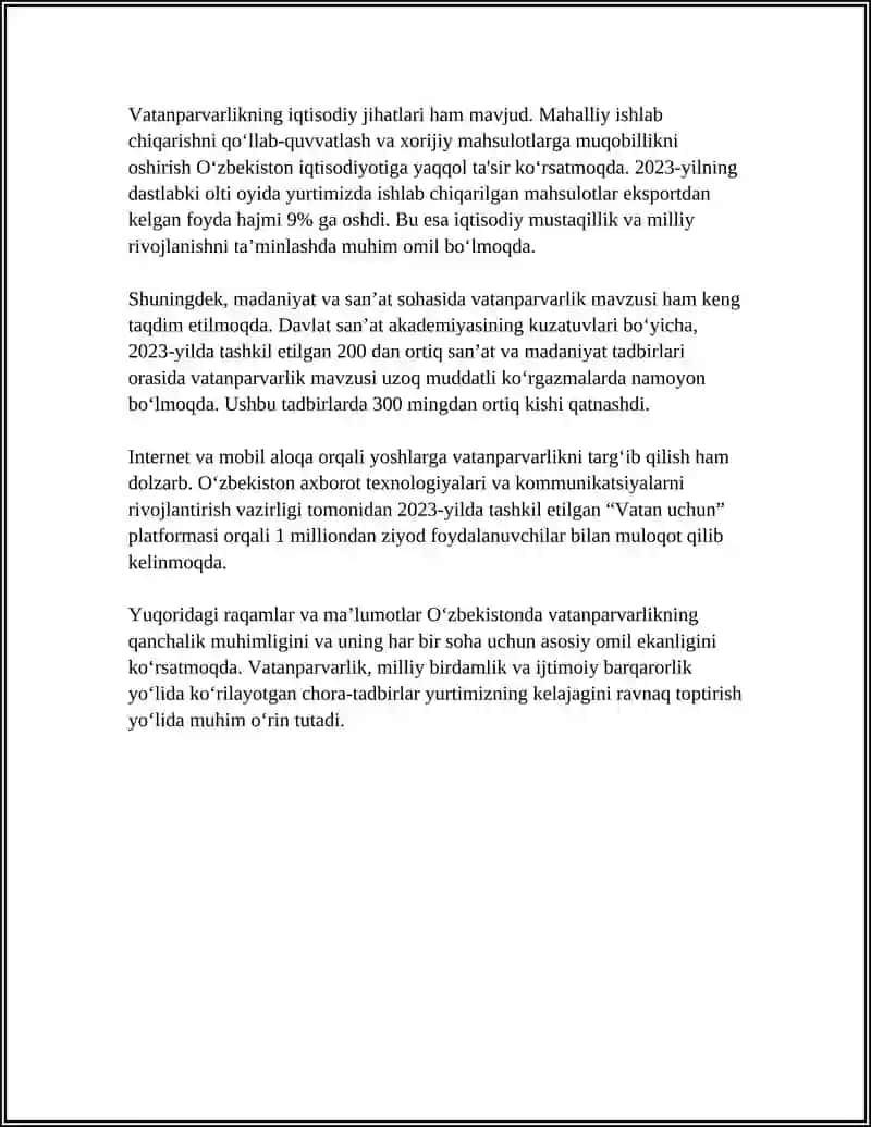 VATAN VA VATANPARVARLIK TURKUMIGA TARBIYAVIY TADBIRLAR 4