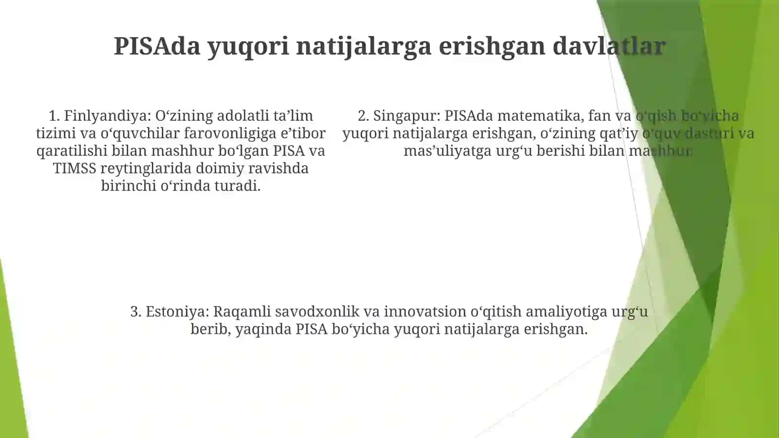 PISA va TIMSS Tadqiqotlari 4
