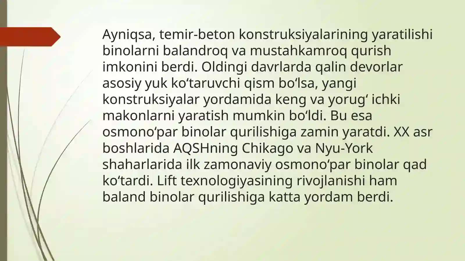 CHET EL ZAMONAVIY ARXITEKTURASINING SHAKLLANISHI VA VUJUDGA KELGAN SHART-SHAROITLARI 4