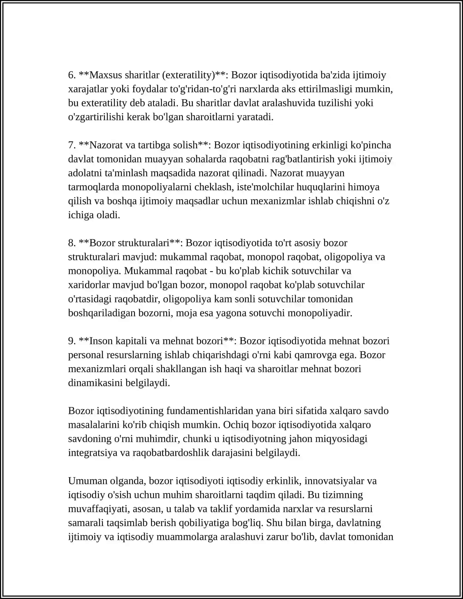Bozor iqtisodiyoting mazmuni va amal qilishi 4