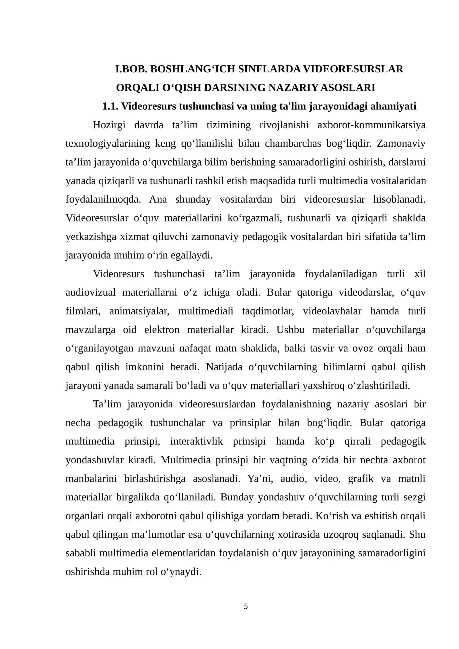 VIDEORESURSLAR ORQALI O‘QISH DARSINING NAZARIY ASOSLARI 4