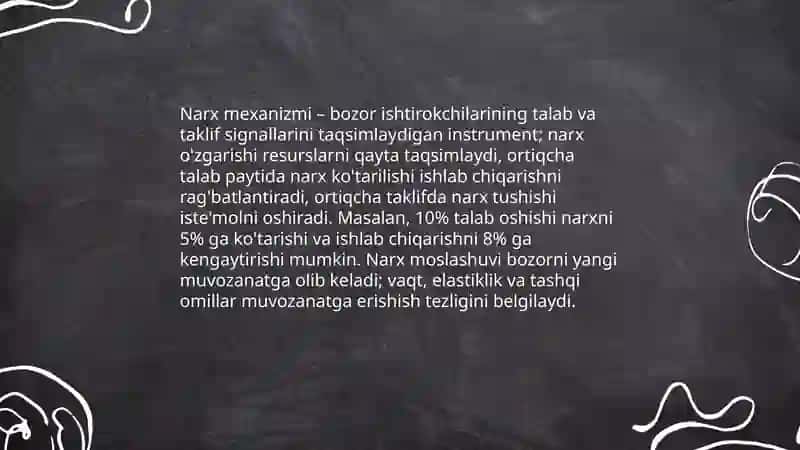 Bozor muvozanatining oʻzgarishi va unga tasir qiluvchi omillar 4