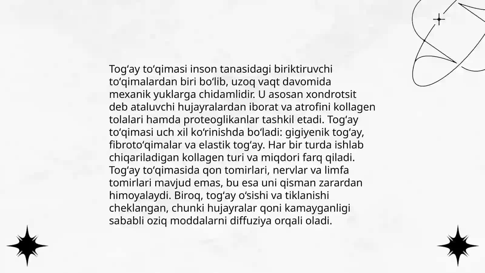 BIRIKTIRUVCHI TOʻQIMALAR. TOGʻAY VA SUYAK TOʻQIMASI 4