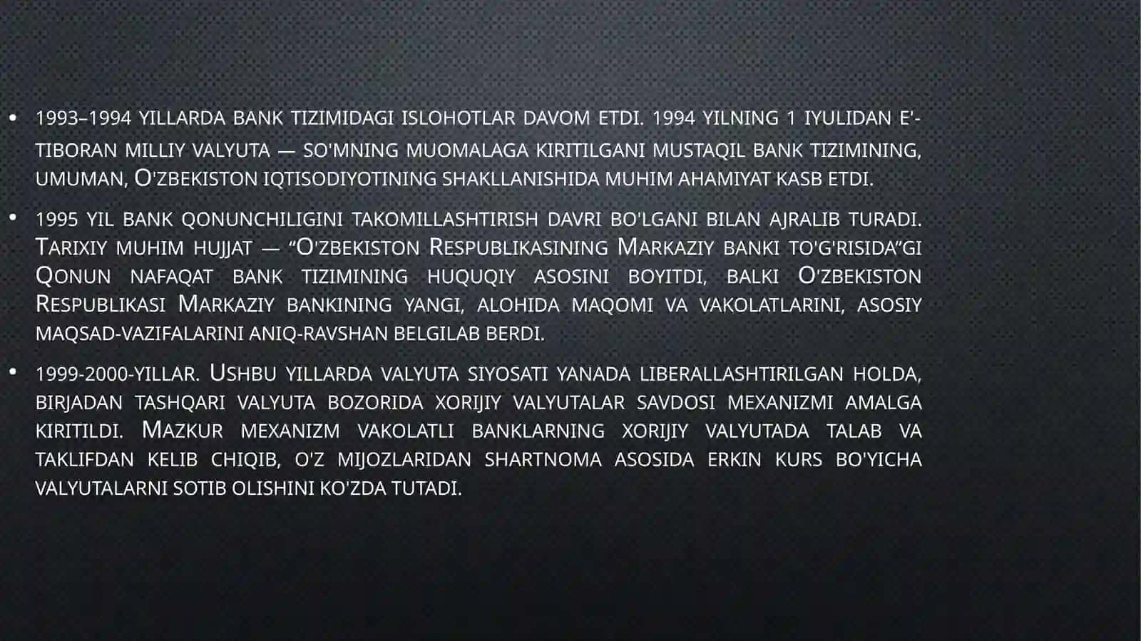 O‘zbekistonRespublikasibanktizimivauningtarkibiytuzilishi 4