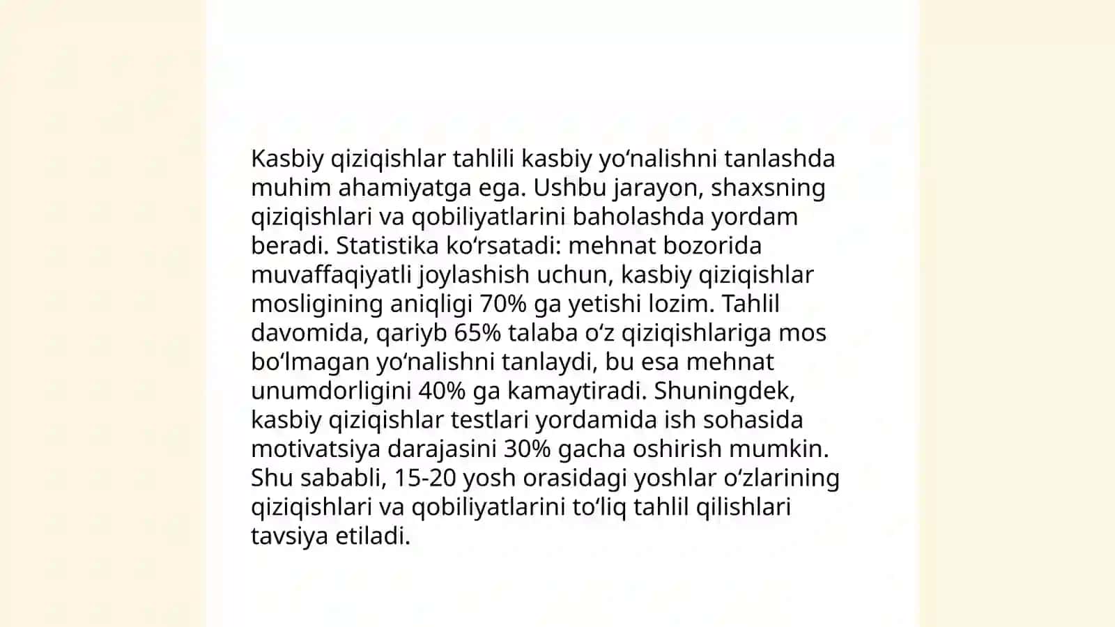 Kasbga yo'naltirish diagnostik metodikasi 4