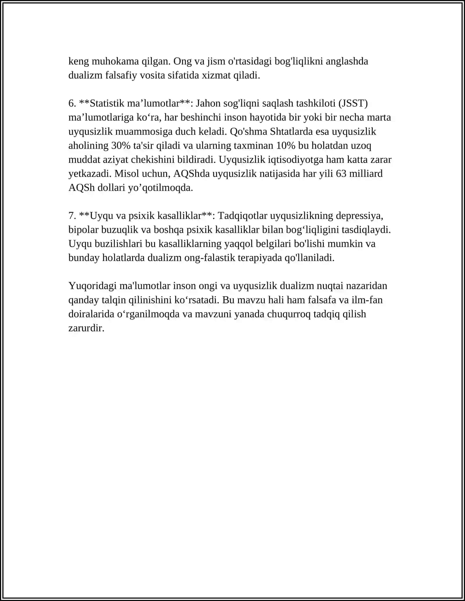 INSONNI TUSHUNISHGA DUALIZM VA MONIZM NUQTAI NAZARIDAN YONDASHUV 4